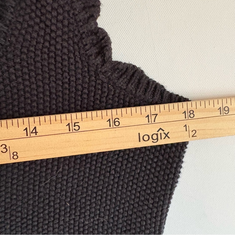 Wild Fable Women's L Rosette Motif Sweater Knit Sleeveless Black Mini Dress Y2K - Picture 7 of 10